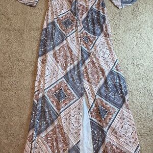 Venus Dress Women's Size Small Front Slit 3/4 Sleeves Boho